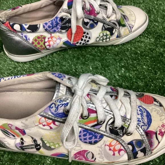 COACH Barrett Poppy Graffiti Sneaker Shoes 11B
