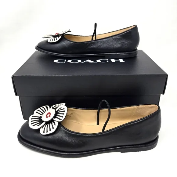 Coach Elaina Tea Rose Mary Jane Flat