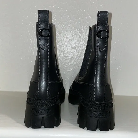 COACH Jayla Leather Black Bootie Size 8B, NWOT