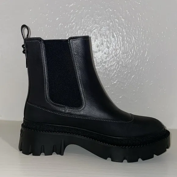 COACH Jayla Leather Black Bootie Size 8B, NWOT