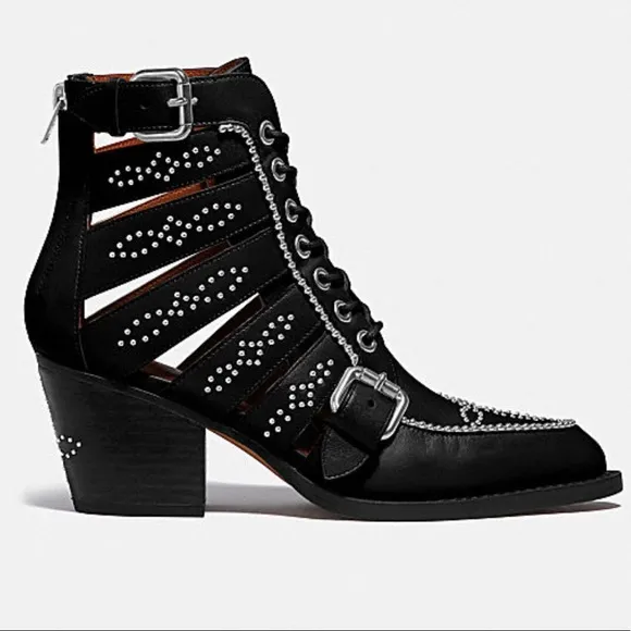 Coach Studded Paisley Western Boots
