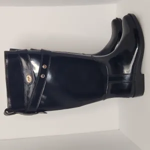 Coach Talia rubber leather knee high rain boots