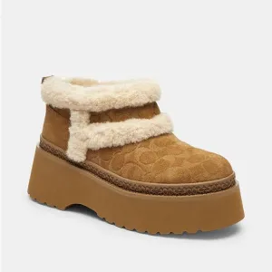 Coach Women's Tan Platform Ankle Boots