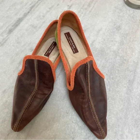 Coast &amp; Koi Leather Suede Pointed toe Hand made South Africa Slip On Shoes 9.5