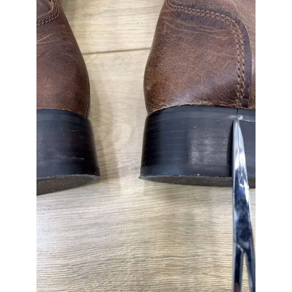 Cole‎ Haan Air WHITLEY Brown Distressed Leather Knee High Riding Boots Size 9.5