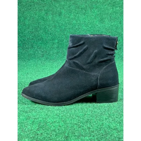 Cole Haan Black Suede Side Zip Ankle Boots Booties Women's‎ Size 6 B