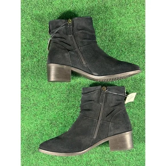Cole Haan Black Suede Side Zip Ankle Boots Booties Women's‎ Size 6 B