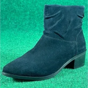 Cole Haan Black Suede Side Zip Ankle Boots Booties Women's‎ Size 6 B