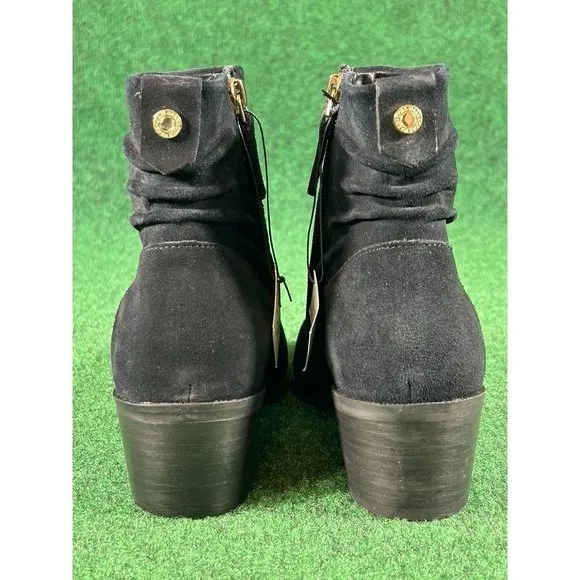 Cole Haan Black Suede Side Zip Ankle Boots Booties Women's‎ Size 6 B