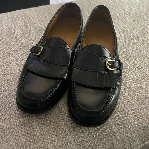Cole Haan Classic Pinch Buckle Black Leather Loafers, Sz 11