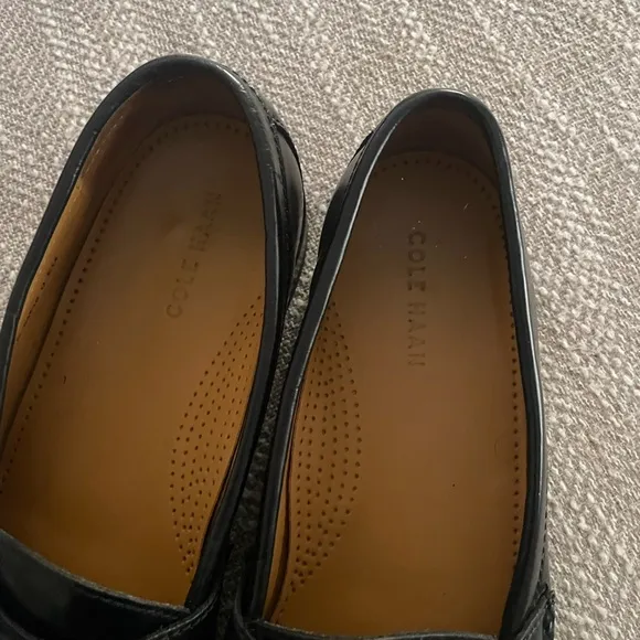 Cole Haan Classic Pinch Buckle Black Leather Loafers, Sz 11