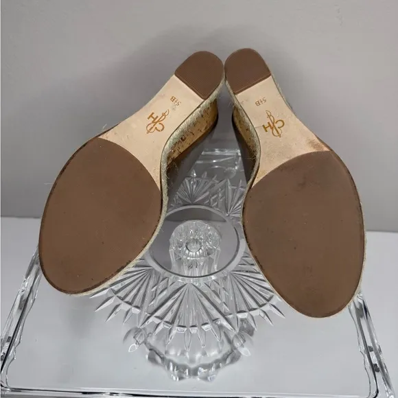 COLE HAAN Jocelyn OT Women’s Wedge Sole Heels Leather 5.5B Gold Color