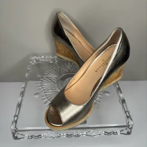 COLE HAAN Jocelyn OT Women’s Wedge Sole Heels Leather 5.5B Gold Color