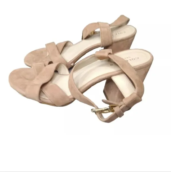 Cole Haan Kadi Sandals Size 6.5 B  Womens Shoes Peach Ankle Strap Retail $150