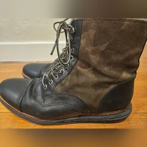 Cole Haan Lunargrand Mens Boot forest Camo Green Black Army Leather Size 13M