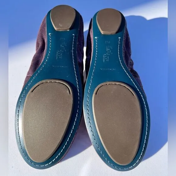 Cole Haan Maria Sharapova Bacara Purple Sequin Patent Leather Flats Size 9 1/2