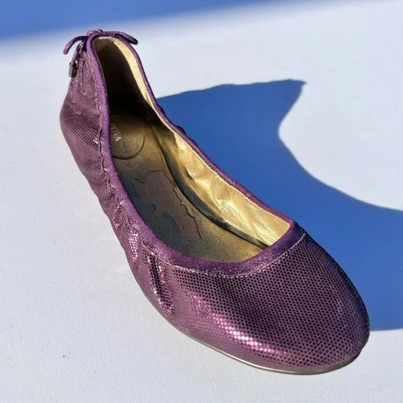Cole Haan Maria Sharapova Bacara Purple Sequin Patent Leather Flats Size 9 1/2