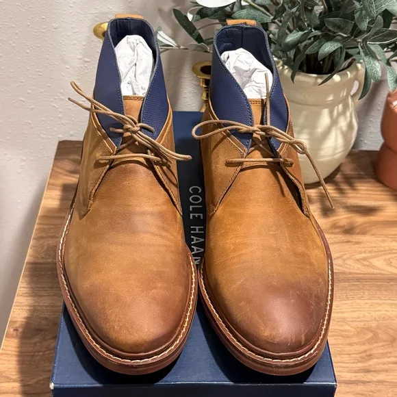 Cole Haan Men's 9M Copper Colton Chukka Leather Boots Casual Comfort C11771 NWB
