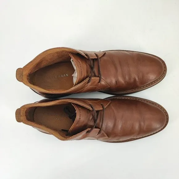 Cole Haan Men's Grand Chukka Brown Leather Boots C28214 Size 9.5M