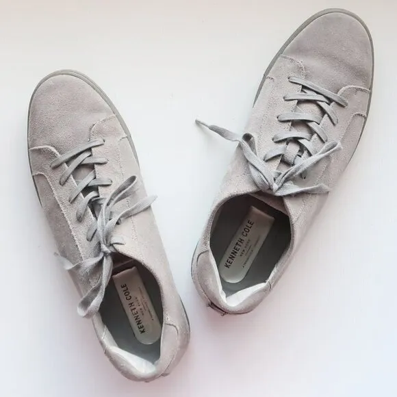 Cole Haan Men's Grey Suede Leather Lace-up Sneakers Tennis Shoes Size 11