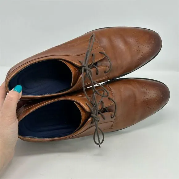 Cole Haan Men's Lace-Up Oxford Dress Shoes Brown Leather Size 14 Classic Event