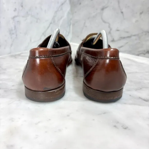 Cole Haan Men's Pinch Tassel Brown Leather Loafers Slip-On Dress Shoes Size 11