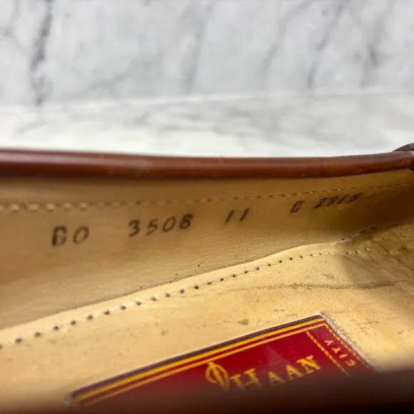 Cole Haan Men's Pinch Tassel Brown Leather Loafers Slip-On Dress Shoes Size 11