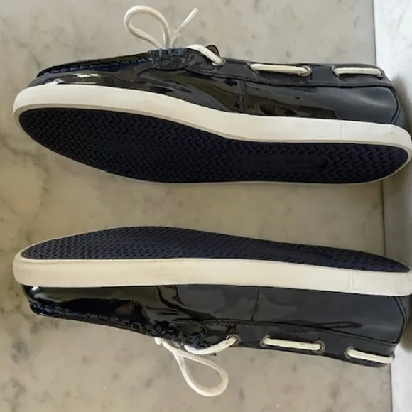 COLE HAAN Navy Patent Nantucket Camp Moc Boat Shoe 10B NWOT