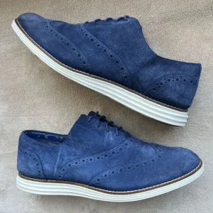Cole Haan Original Grand ØS Navy Blue Suede Oxford Shoes Women 11 B K15-G W03411