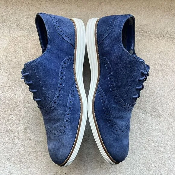 Cole Haan Original Grand ØS Navy Blue Suede Oxford Shoes Women 11 B K15-G W03411