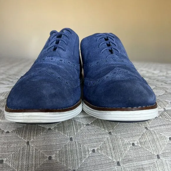 Cole Haan Original Grand ØS Navy Blue Suede Oxford Shoes Women 11 B K15-G W03411