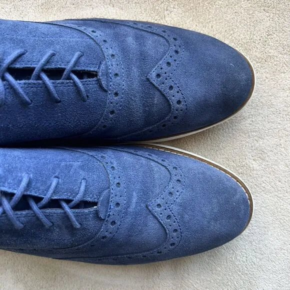 Cole Haan Original Grand ØS Navy Blue Suede Oxford Shoes Women 11 B K15-G W03411