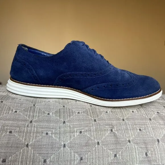 Cole Haan Original Grand ØS Navy Blue Suede Oxford Shoes Women 11 B K15-G W03411