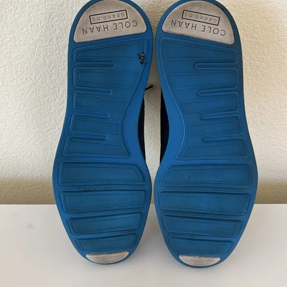 Cole Haan Originalgrand Men's 7 blue suede oxford with royal blue sole shoes