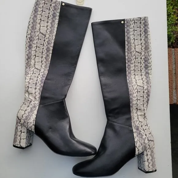 COLE HAAN Women’s Black Snakeskin Stretch Gore Padded Comfort Rianne Boots 10
