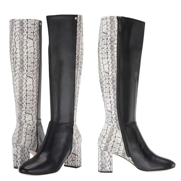 COLE HAAN Women’s Black Snakeskin Stretch Gore Padded Comfort Rianne Boots 10