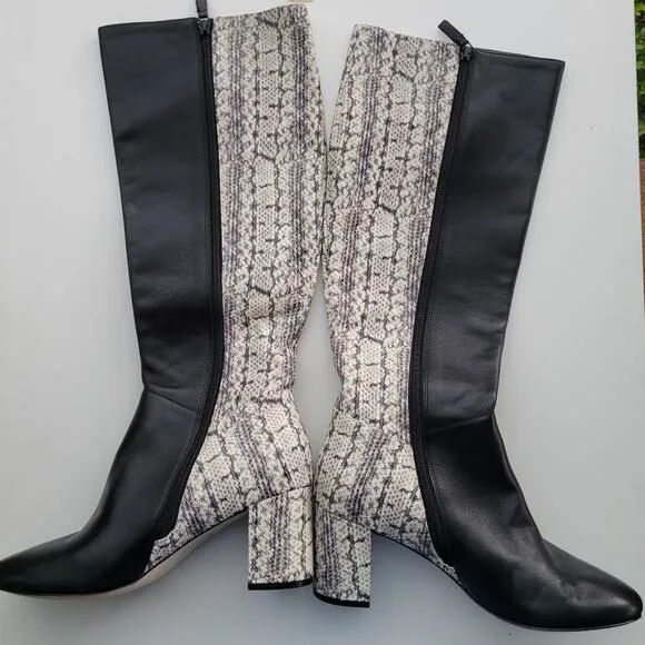 COLE HAAN Women’s Black Snakeskin Stretch Gore Padded Comfort Rianne Boots 10