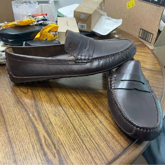 Cole Hann shoes Men's Grant Canoe Penny Loafer driver T Moro Dark Brown sz 10.5