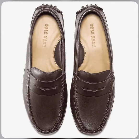 Cole Hann shoes Men's Grant Canoe Penny Loafer driver T Moro Dark Brown sz 10.5