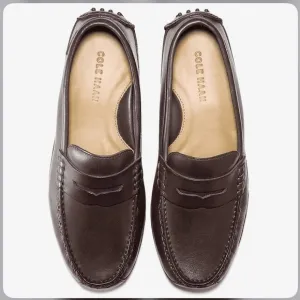 Cole Hann shoes Men's Grant Canoe Penny Loafer driver T Moro Dark Brown sz 10.5