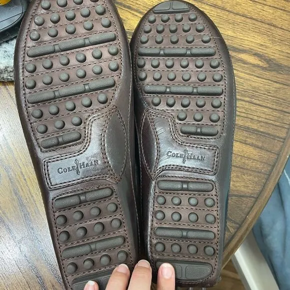 Cole Hann shoes Men's Grant Canoe Penny Loafer driver T Moro Dark Brown sz 10.5