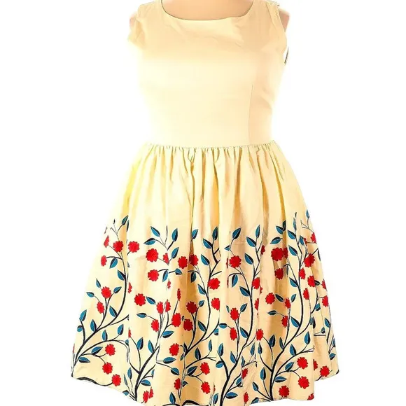 Collectif Boatneck Floral Dress