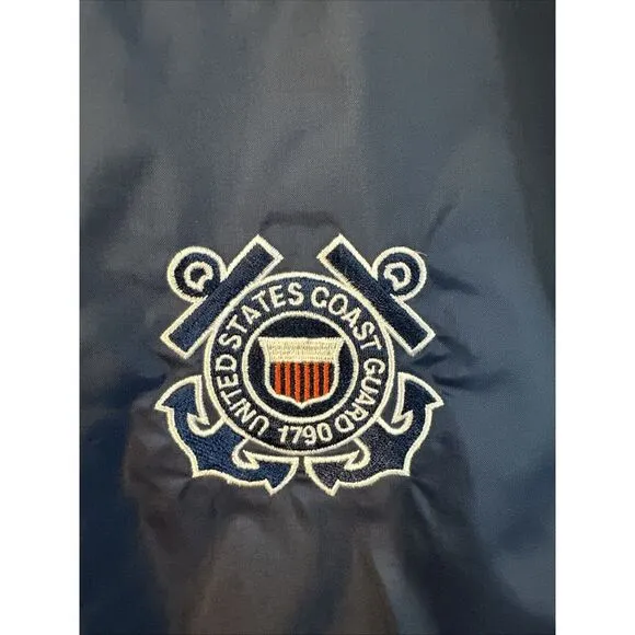 Columbia‎ Rain Boat Jacket Men's Small US Coast Guard Hooded Packable Waterproof