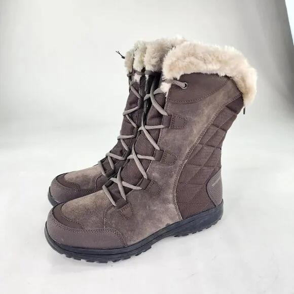 Columbia Women's Ice Maiden II Boots US 10 Brown 200G Insulation Fur Trim Boot