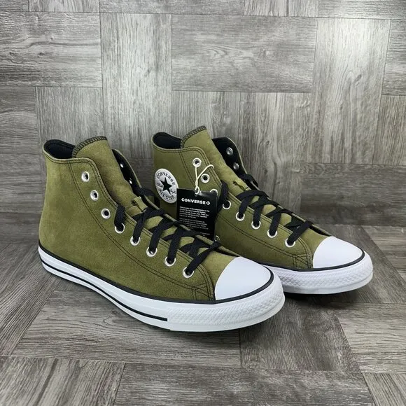 Converse CTAS Men's size 10.5 Olive Green Suede Hightop Shoes