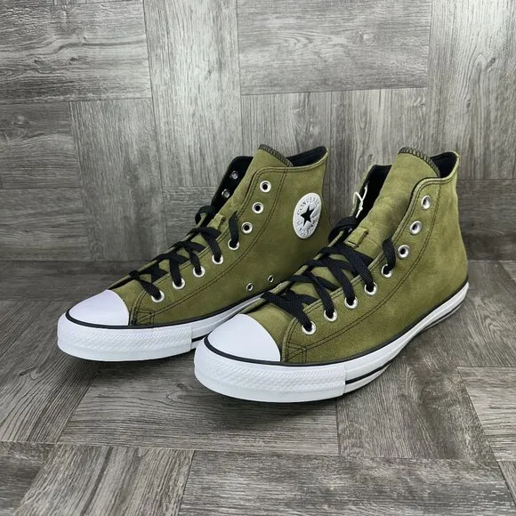 Converse CTAS Men's size 10.5 Olive Green Suede Hightop Shoes