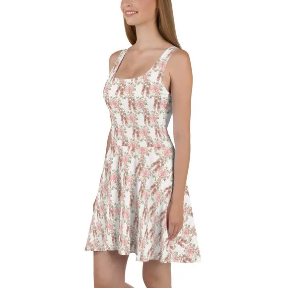 Coquette Aesthetic Ballerina Pointe Shoes Fit and Flare Dress