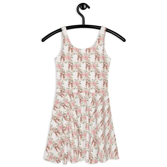Coquette Aesthetic Ballerina Pointe Shoes Fit and Flare Dress