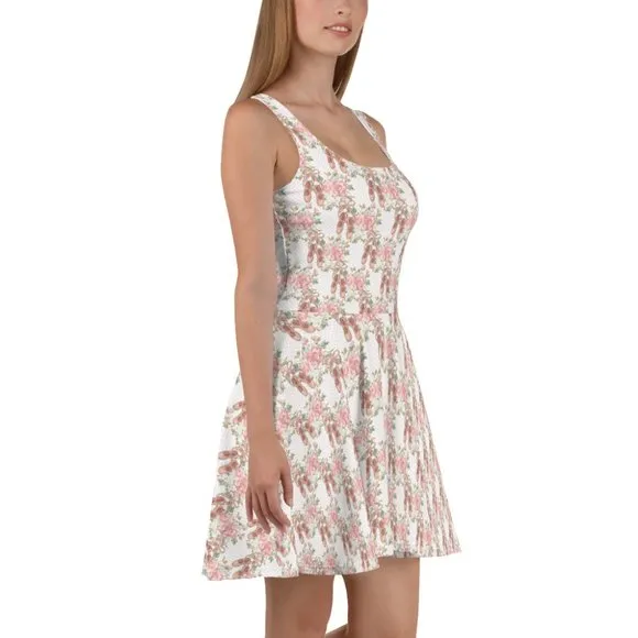 Coquette Aesthetic Ballerina Pointe Shoes Fit and Flare Dress