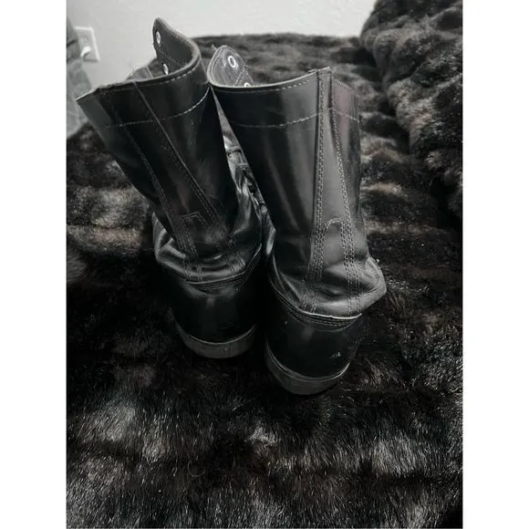 CORCORAN MILITARY USA BLACK LEATHER LACE UP ENGINEER ARMY COMBAT BOOTS 10 eee